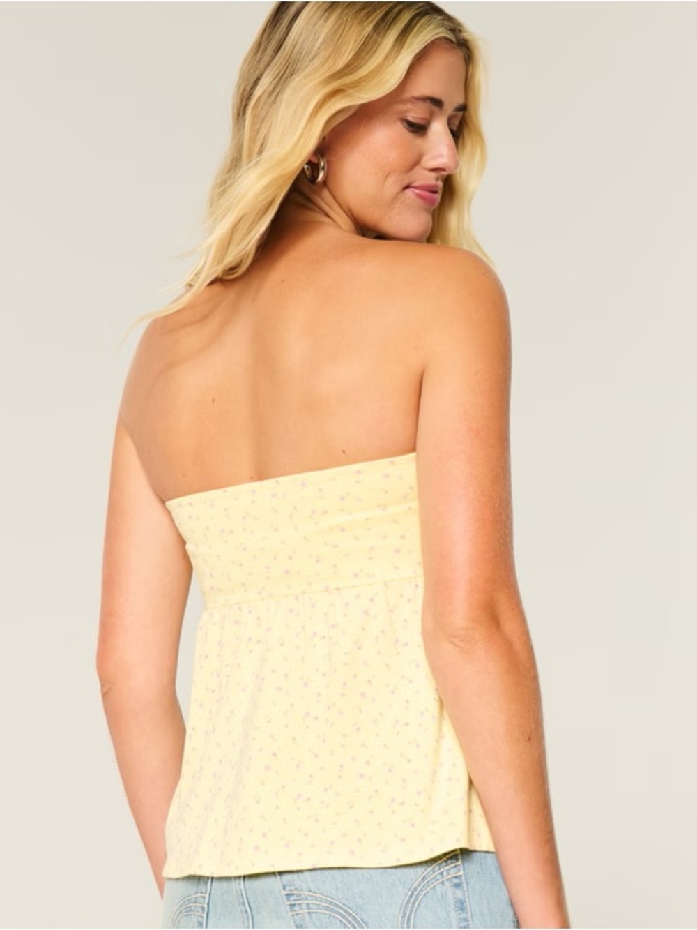 Hollister Strapless Cinched Babydoll Top - Picture 2 of 6